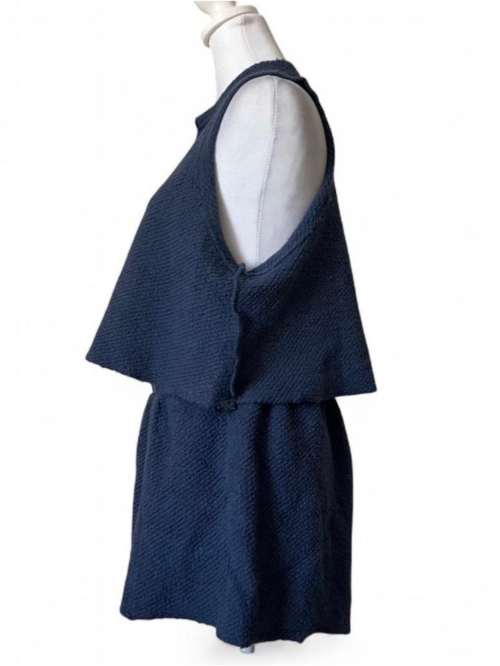 Free People Navy Blue Textured Knit Sleeveless Top & Shorts set size Medium - Picture 3 of 10